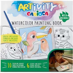 ARTivity: Zvieratá akvarelová omaľovanka so štetcom – Carioca