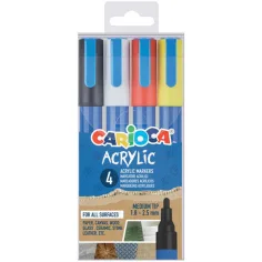 Acrilyc Akril marker s guľatým hrotom, sada 4 ks - Carioca