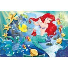 Ariel malá morská víla 2 v 1, 250-dielne puzzle a omaľovánka 50x35 cm - Lisciani obrázok 2
