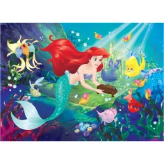 Ariel, malá morská víla 2 v 1, 60-dielne puzzle a omaľovánka 50x35cm - Lisciani obrázok 2