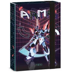 Ars Una: A.R.M.S. box na zošity s motívom robota a gumičkou, formát A5