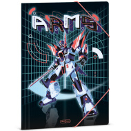 Ars Una: A.R.M.S. obal s gumičkou a motívom robota, formát A4