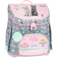 Ars Una: Cute Animals Tea Party mačacia ergonomická školská taška, batoh so magnetickým zapínaním 33×41×24 cm