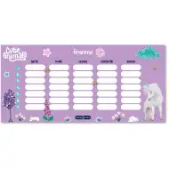 Ars Una: Cute Animals-jednorožec, jednostranný, obojstranný rozvrh hodín