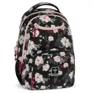 Ars Una: Flowery Black kvetinový AU-6 školská taška, batoh 34x45x26cm