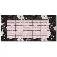 Ars Una: Flowery Black kvetinový obojstranný rozvrh hodín