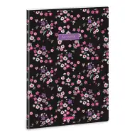 Ars Una: Pearl Blossom čierny extra sponkový linajkový zošit A/4