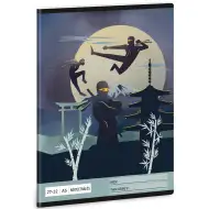 Ars Una: Štvorčekový zošit A/5 27-32 s motívom Ninjas in the dark
