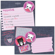 Ars Una: Think Pink – set 10 pozvánok s motívom mačiek, vrátane obálok