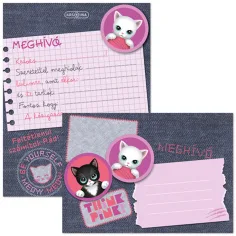 Ars Una: Think Pink – set 10 pozvánok s motívom mačiek, vrátane obálok