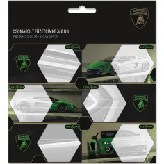 Ars Una: balené nálepky na zošity s motívom zeleného Lamborghini, 3×6 ks