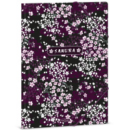 Ars Una: zložka s gumou s motívom kvetov sakury, formát A4