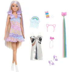 Bábika Barbie v mačacom oblečení so štýlovými prameňmi - herná sada Mattel obrázok 3