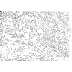 Bambi 2 v 1, 60-dielne puzzle a omaľovánka 50x35 cm – Lisciani obrázok 3