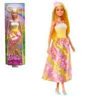 Barbie Dreamtopia: Princezná bábika v žlto-ružových šatách s motýľmi - Mattel