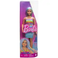 Barbie: Fashionista štýl bábika v farebne pruhovaných šatách - Mattel