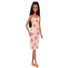 Barbie: Fashionista štýlová bábika v kockovaných, kvetinových šatách - Mattel obrázok 2
