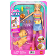 Barbie Sada – venčenie psa na korčuliach – blond bábika – Mattel