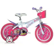 Barbie ružovo-biely detský bicykel vo veľkosti 12 - bicykel Dino Bikes