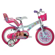 Barbie ružovo-biely detský bicykel vo veľkosti 16 - bicykel Dino Bikes
