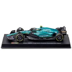 Bburago: Aston Martin AMR23 F1 pretekárske auto kovový model 1/43 (Fernando Alonso #14, verzia s prilbou) obrázok 3