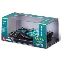 Bburago: Aston Martin AMR23 F1 pretekárske auto kovový model 1/43 (Fernando Alonso #14, verzia s prilbou) obrázok 5