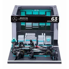 Bburago: F1 pretekárske auto 1/43 - MB AMG W15 E Performance boxová ulička obrázok 2