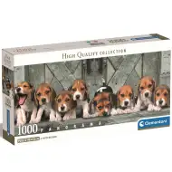 Beagle šteňatá 1000 dielikové panoramatické puzzle 98x33cm - Clementoni