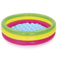 Bestway: Swim Squad™ nafukovací farebný detský bazén s tromi krúžkami Ø 102 x 25 cm