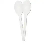 Biela recyklovateľná lyžica, sada 10 ks