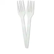Biela recyklovateľná vidlička, sada 10 ks