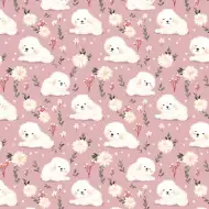 Biely baliaci papier so psíkmi 100x70 cm