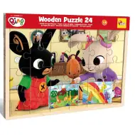 Bing a priatelia 24-dielne drevené puzzle s rámom - Lisciani