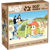 Bluey na dovolenke 2 v 1 24-dielne Eco maxi puzzle a omaľovánka 70x50 cm – Lisciani