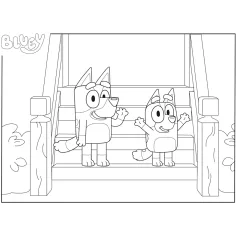 Bluey psíky na schodoch 2 v 1 48-dielne Eco mini puzzle a omaľovánka 35x25 cm – Lisciani obrázok 3