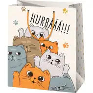 Cardex: "Hurááá!!!" mačacia veľká darčeková taška 26x13x33cm