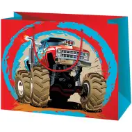 Cardex: Veľká darčeková taška s motívom Monster Truck auta 26,7x13,7x33 cm