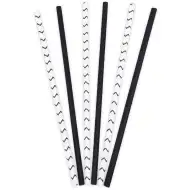 Čierno-biela sada papierových slamiek, 50 ks
