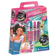 Crazy Chic: Sada na zdobenie nechtov s fluoreskujúcimi nálepkami a doplnkami - Clementoni