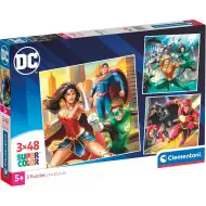 DC Liga spravodlivosti 3x48 dielikové Supercolor puzzle - Clementoni