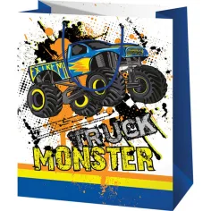 Darčeková taška normálnej veľkosti s motívom Monster Truck 11x6x14 cm