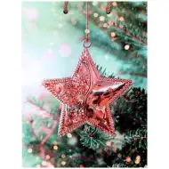 Darčeková taška s vianočným motívom hviezdy 17,5x22,5x9,5cm