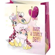 Darovacia taška s girafím vzorom veľkosti 27x14x33cm