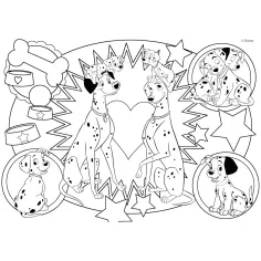 Disney 101 dalmatíncov 2 v 1, 24-dielne puzzle a omaľovánka 35x25 cm - Lisciani obrázok 3