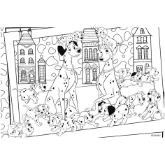 Disney 101 dalmatíncov 2 v 1, 24-dielne puzzle a omaľovánka 50x35 cm - Lisciani obrázok 3