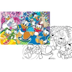 Disney Káčerovo 2 v 1, 108-dielne puzzle a omaľovánka 70x50 cm - Lisciani obrázok 2