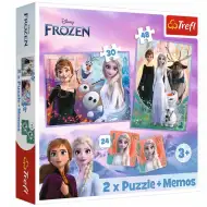 Disney: Ľadové kráľovstvo 2 - Puzzle a pamäťové karty 2 v 1 sade - Trefl: Princezné na svojej zemi