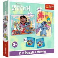 Disney Lilo &amp; Stitch puzzle a pamäťové karty 2 v 1 sada - Trefl