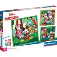 Disney Mickey Mouse a jeho priatelia 3x48 dielov Supercolor puzzle - Clementoni