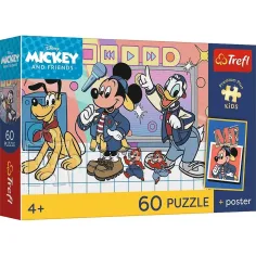 Disney Mickey Mouse a jeho priatelia 60-dielne prémiové plus detské puzzle s plagátom - Trefl